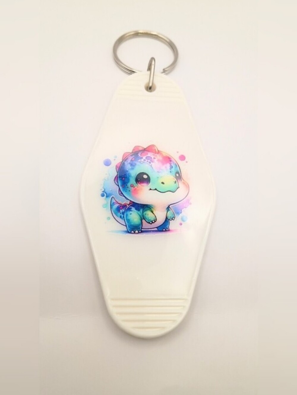 Cute Pastel Kawaii Baby Dinosaur Motel Keychain Tag